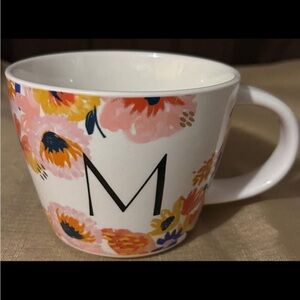 Floral Monogram Mug - Pink and Orange